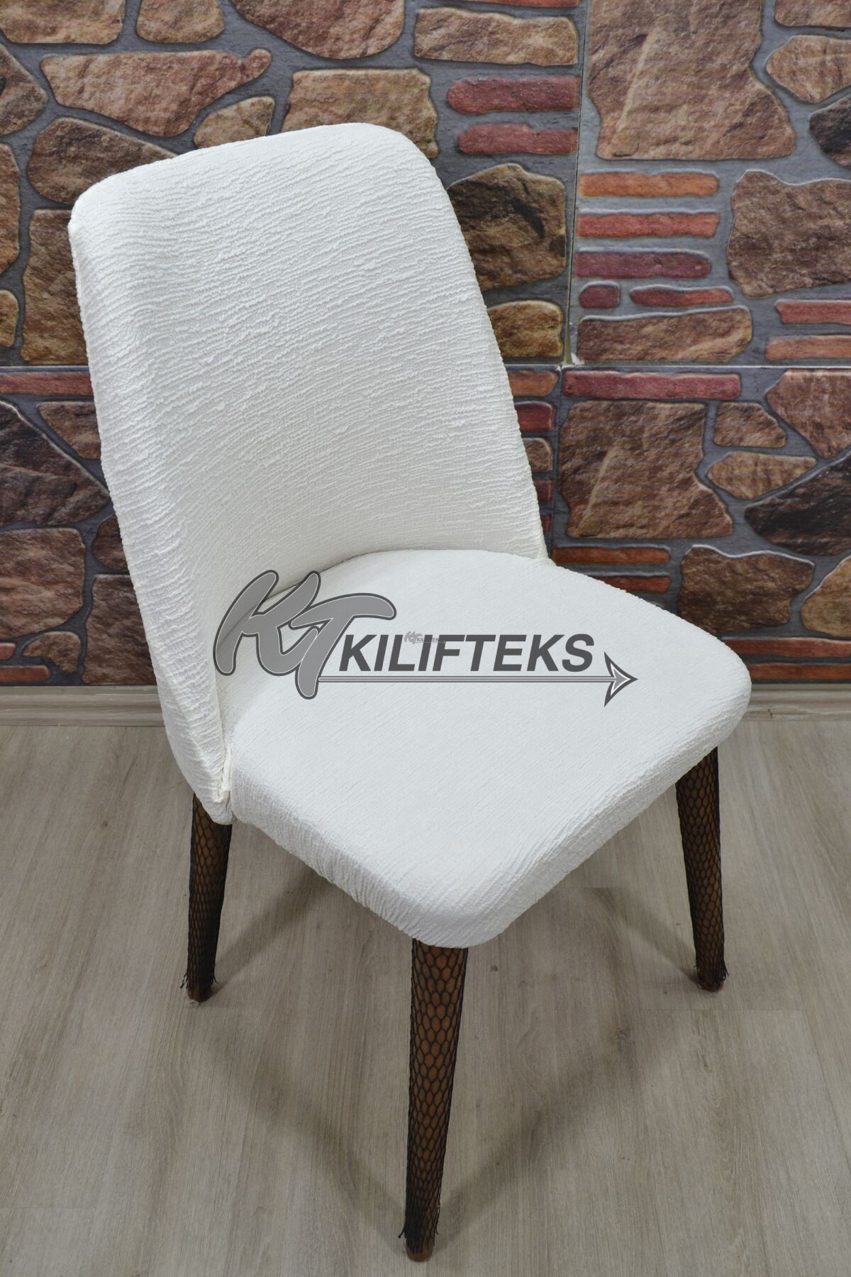 Büyük oval sandalye kılıfı Jakar Kumaş Yeni Model, Krem