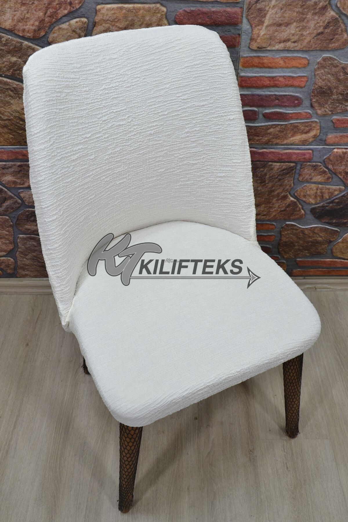 Büyük oval sandalye kılıfı Jakar Kumaş Yeni Model, Krem