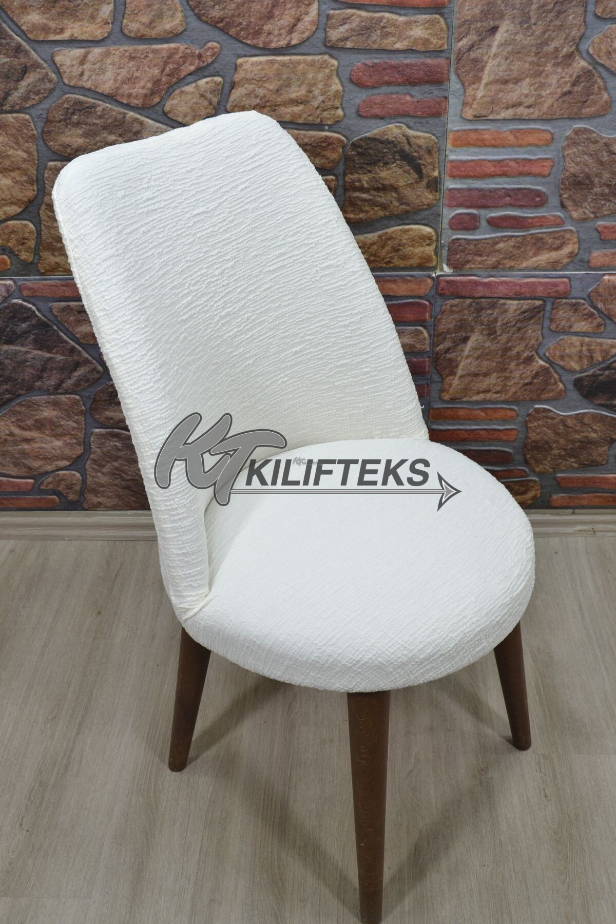 Retro Sandalye Kılıfı Yeni Jakar Model, Krem