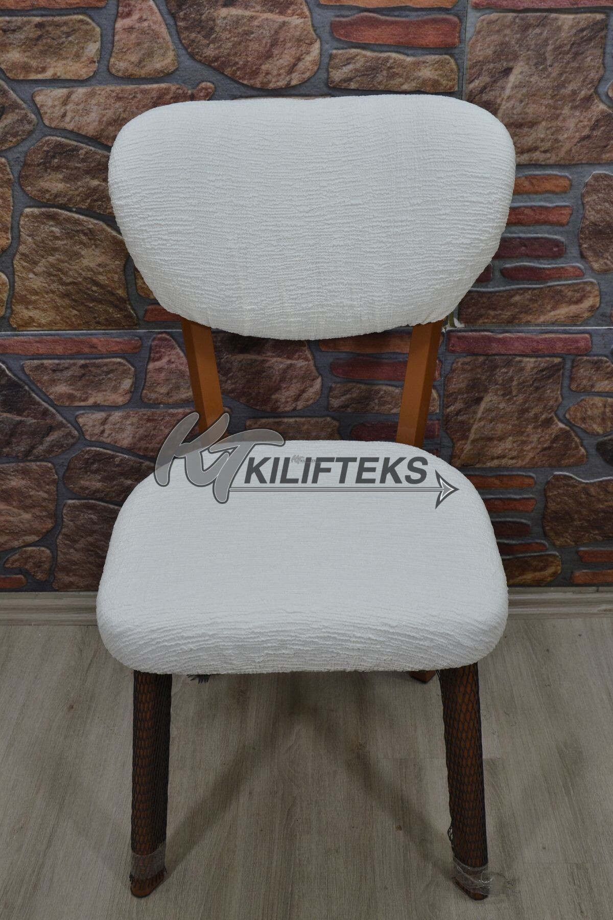 Elma Sandalye Kılıfı Yeni model Jakar, Krem