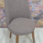 Retro Sandalye Kılıfı Pıtı Kare, A.kahve