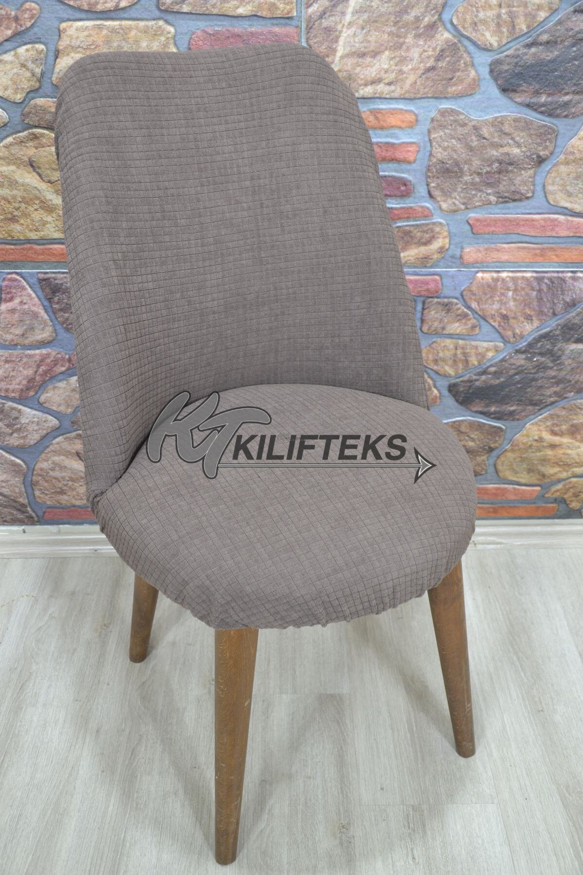 Retro Sandalye Kılıfı Pıtı Kare, A.kahve