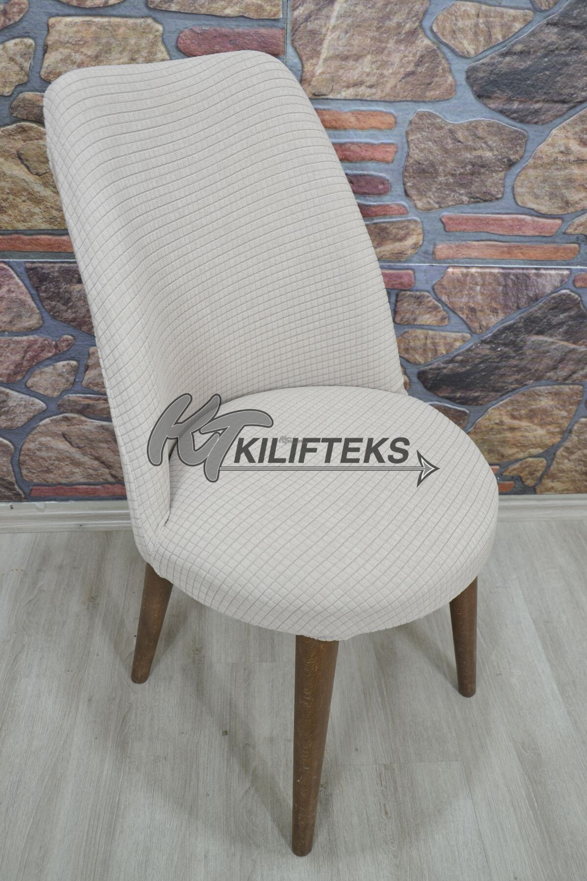 Retro Sandalye Kılıfı Pıtı Kare, Kakao