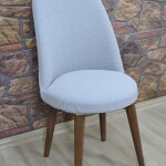 Retro Sandalye Kılıfı Pıtı Kare, Gri