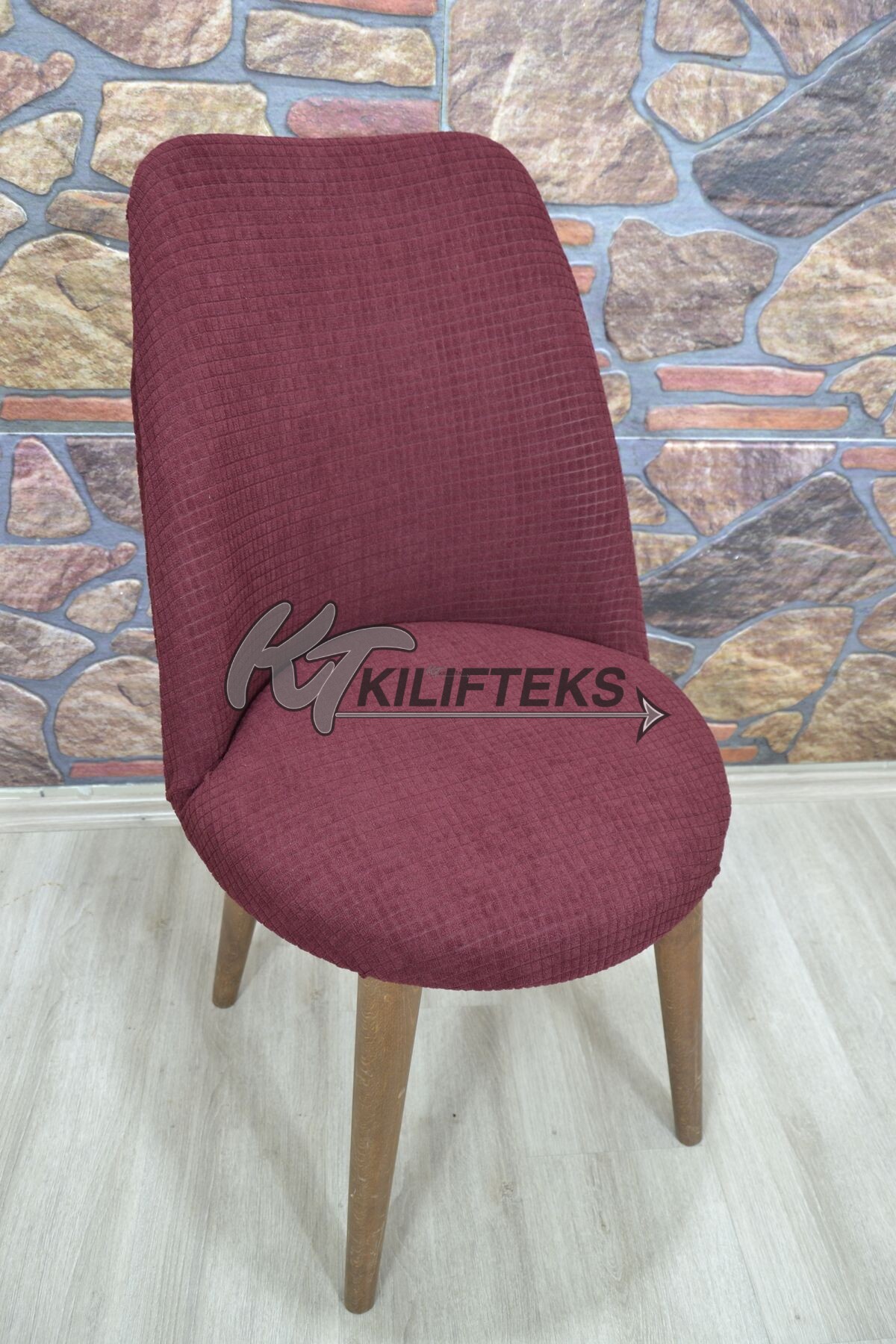 Retro Sandalye Kılıfı Pıtı Kare, Bordo