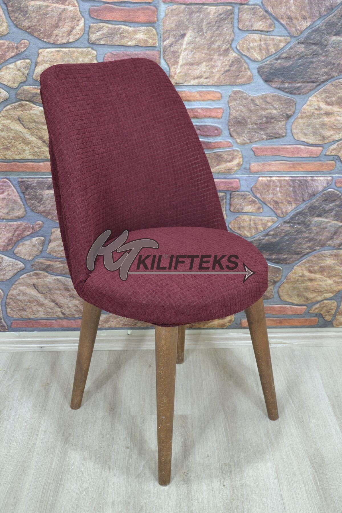 Retro Sandalye Kılıfı Pıtı Kare, Bordo