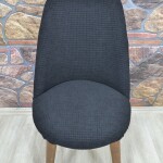 Retro Sandalye Kılıfı Pıtı Kare, Siyah