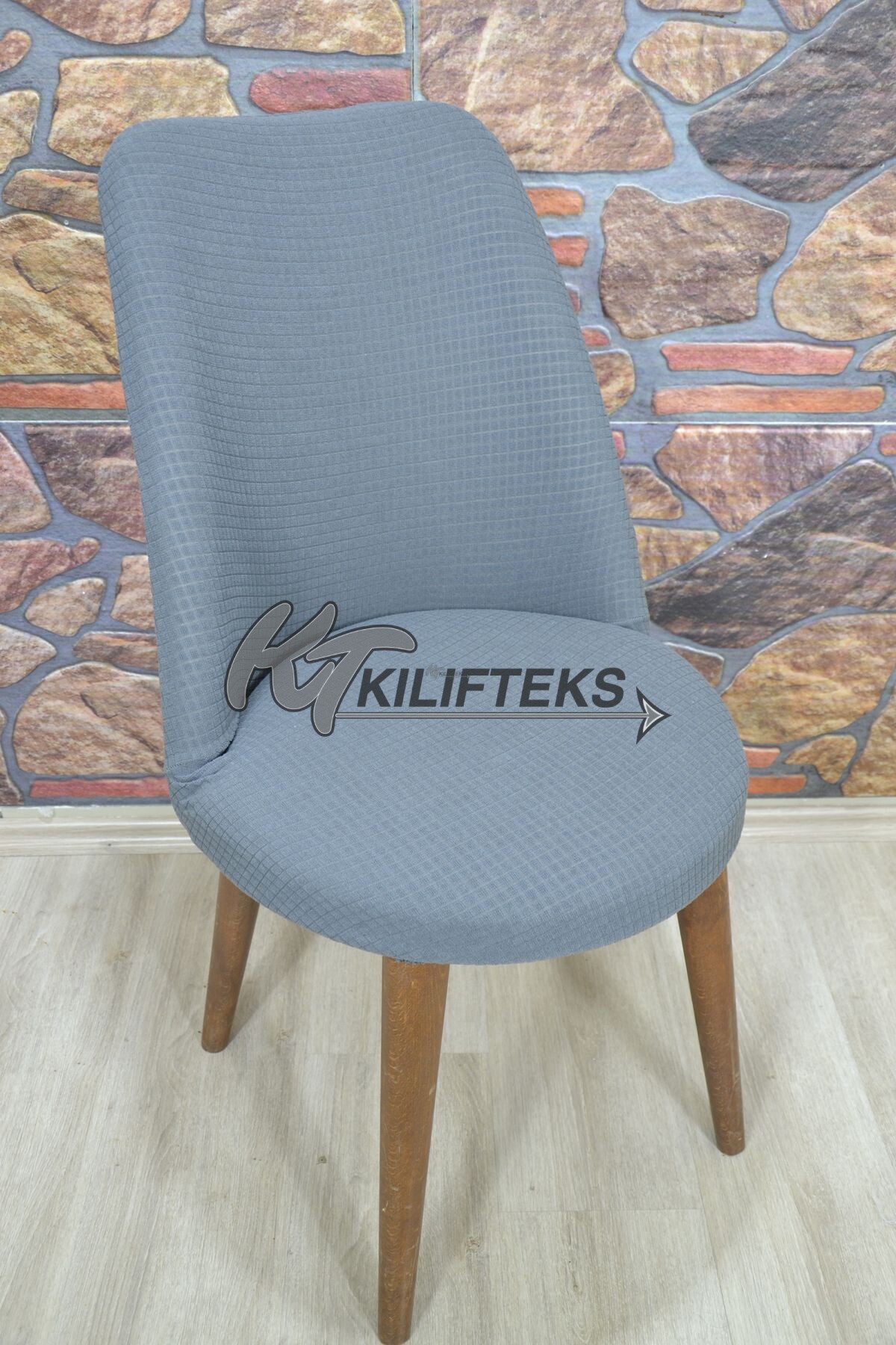 Retro Sandalye Kılıfı Pıtı Kare, Antrasit