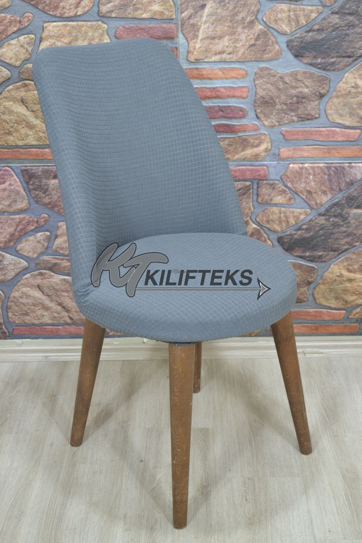 Retro Sandalye Kılıfı Pıtı Kare, Antrasit