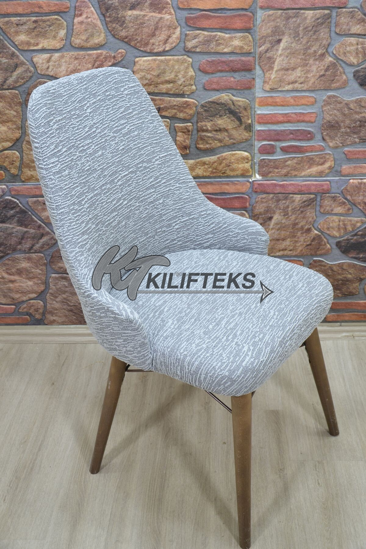 KILIFTEKS Kollu Sandalye Kılıfı Jakar, Gri
