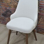 KILIFTEKS Kollu Sandalye Kılıfı Jakar, Yeni Krem