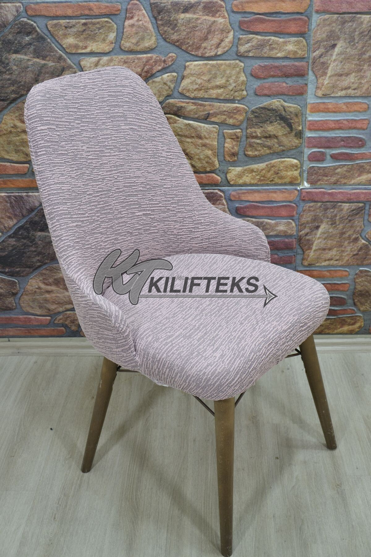 KILIFTEKS Kollu Sandalye Kılıfı Jakar, Pembe